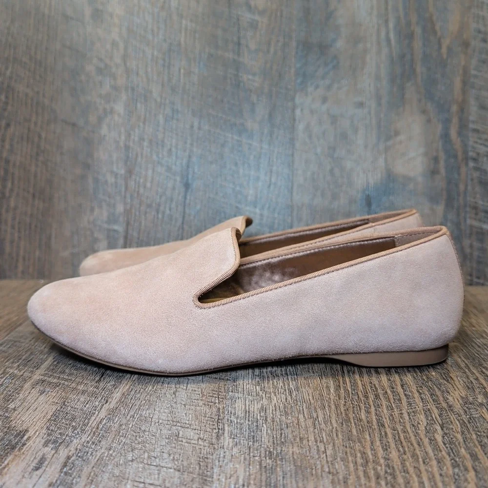 Birdies Velvet Flats Womens Sz 6.5 Latte Slip-On Ballet Starling Quilted Insole